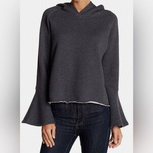 Anthropologie Gray Bell Sleeve Hoodie